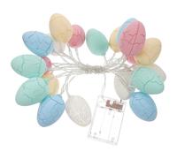 ASAKKURA Battery Operated 3m LED Crackled Egg String Lights with 20 Warm White Bulbs for Easter Festival Wedding Indoor Decoration