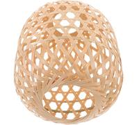 ASAKKURA Beige Bamboo Woven Lamp Shade with Easy Installation and Softens The Light, Retro Artistic Design for Restaurants and Study Rooms, Reusable Pendant Lamp Cover