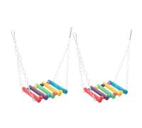 ASAKKURA Bird Parrot Swing Hanging on Cage Increasing Pets Activity Space 2pcs with Synthetic Material Suitable for Bird Cage Accessories and Interactive Play