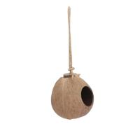 ASAKKURA Bird's Nest Jewelry Coconut Antique Talking Outdoors Bird Nests Shell Birdhouses Garden Coconut Birdhouse Hemp Rope Yellow