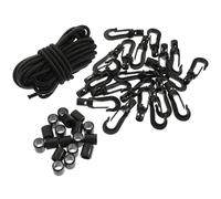 ASAKKURA Black Pom Elastic Mooring Cord with Supple Hook That Doesn't Scratch Painting Finishes, for Outdoor Boat Docking and Watercraft Safety