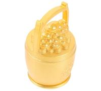 ASAKKURA Brass Money Bucket Ornament with Fine Workmanship and Smooth Edges, Retro Appearance Design Decorative Treasure Basin for Home and Office Desktop, Feng Shui Wealth Bucket Accent