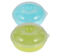 ASAKKURA Bread Tub Set of 2 Compact Airtight Doughnut Holder Containers 5 Inch for Food Prep and Kitchen Countertop