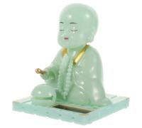 ASAKKURA Car Dashboard Solar Buddha Figurine Car Buddha Figurine Light Green Plastic with Electronic Component Solar Powered Resistance to Fading Creative Unique Design for Art Collection
