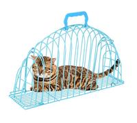 ASAKKURA Cat Bathing Cage with Handle Wear-resistant Encrypted Iron Mesh Small Size S for Cats to 4 Lbs Indoor Pet Washing and Grooming Cage