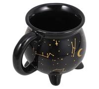 ASAKKURA Cauldron Coffee Mug Ceramic Water Cup Black Elegant Cauldron Style Ceramic Mug to Hold Tea and Juice for Home and Restaurant Use