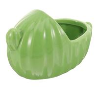 ASAKKURA Ceramic Hamster Bathtub for Dwarf Hamsters and Chinchilla | Green Smooth Hideout, Cage Corner Placement, Wear-resistant Ceramic, 1 X Hamster Bathtub