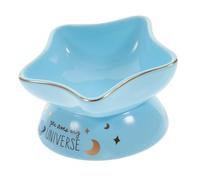 ASAKKURA Ceramic Raised Cat Food Bowl with Neck Protection Smooth Surface Easy-clean Kitten Feeder Non-slip Design Slow Food Holder for Cats and Kittens