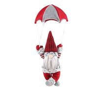 ASAKKURA Christmas No-face Plush Parachute Doll with Red Hat, Xmas Window Hanging Gnome Ornament for Holiday Party Decorations, Soft Plush for Christmas Seasonal Home Décor