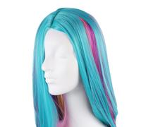 ASAKKURA Colorful Gradient Synthetic Wig 24 Inch Long Straight Heat Resistant High Temperature Silk Natural Hairline Cosplay Wig for Theme Parties and Shooting