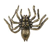 ASAKKURA Creative Brass Adornment Spider Ornament Solid Decorative Golden Brass Spider Decor Delicate Sculpture for Home Office Garden Display