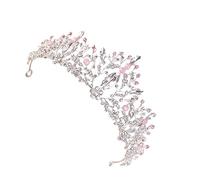 ASAKKURA Decorative Crystal Alloy Crown for Women Elegant Silver Bridal Hair Accessory for Weddings Engagements and Parties Lightweight and Eye-catching Design