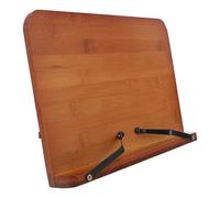 ASAKKURA Desktop Book Holder Reading Stand with Clip, Medium Tea Color Book Support Rack for Study and Office, Textbook and Cookbook Holder for Desktop Use