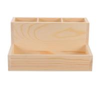 ASAKKURA Desktop Nail Art Tools Storage Organizer with Wooden Box, Divided Brush Holder, and Cotton Pad Compartment