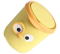 ASAKKURA Desktop Trash Organizer with Lid Mini Storage Bin Compact Design Push-Type Waste Paper Basket for Home Office Bedroom Use Cute and Practical Trash Container with Cover