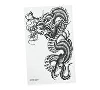 ASAKKURA Dragon Temporary Arm Tattoo Stickers for Men Women 5-piece Black Floral Sleeve Waterproof Design for Halloween and Festivals