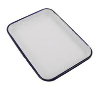ASAKKURA Enamel Roasting Pan Baking Tray Rectangular Carbon Steel Glazed Nonstick Oven Bakeware for Bread Cakes Pastries Vintage Style for Home Cooking