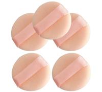 ASAKKURA Flocking Powder Puff Makeup Tools and Avoiding Cosmetic Waste 5pcs Mini 3cm Beige round Sponges Designed for Makeup Application for Women for Everyday Use