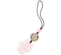 ASAKKURA Fox-shaped Phone Lanyard Phone Hanging Decor Jade Stone Pendant Creative Beaded Accessory Unique Mobile Charm Suitable for Daily Use Random Color