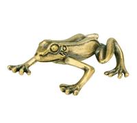 ASAKKURA Frogs Ornament Animal Statue Decor 1.26x1.49x0.51in Brass Retro Frog-shaped Figurine Not Easy to Knock over Indoor Desktop Decor