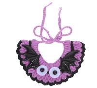 ASAKKURA Halloween Bat Knitted Pet Collar Scarf Adjustable Soft Woolen Yarn Bib for Cats and Small Dogs Fits Neck Cozy Halloween Decoration and Functional Neck Protection