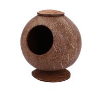 ASAKKURA Hamster Squirrel Breeding Nest Desktop Guinea Pig Nest Natural Coconut Shell Bird Craftsmanship Sanded Coconut Shell Design Brown Summer Winter Pet Sleeping Bed