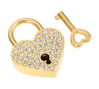 ASAKKURA Heart-Shaped Gold Wishing Lock for Couples, Love Padlock Hanging Charm for Scenic Spots and Bag Accessories