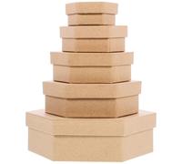 ASAKKURA Hexagon Boxes with Lids Box Kraft Paper Decoration Party Favor Packaging Unique Style -giving Celebrations