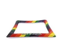 ASAKKURA Inflatable Rainbow Photo Frame Lightweight and Reusable Plastic Party Photo Booth Prop Vibrant Design for Outdoor Events and Other Occasions