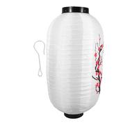 ASAKKURA Japanese Style Plum Blossom Lantern Hanging Light Waterproof White Silk Fabric 25x48cm for Restaurant Outdoor Party Decoration