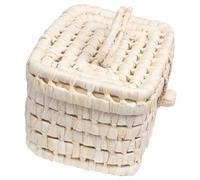 ASAKKURA Khaki Straw Shelf Basket Comfortable to The Touch Organizing Small Items Easter Basket for Kitchen and Bedroom Storage