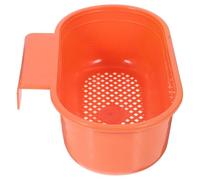 ASAKKURA Kitchen Sink Hanging Trash Can with Orange Strainer Basket Multipurpose Vegetable Fruit Washing Basket for Food Waste Disposal