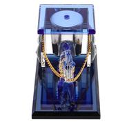 ASAKKURA Luxurious Blue Crystal Horse Carriage Ornament for Wedding Anniversary and Living Decoration Shimmering Three-legged Perfume Holder Elegant Home Table Accent