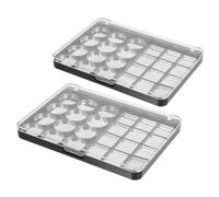 ASAKKURA Magnetic Eyeshadow Palette 2pcs Empty Makeup Tray Metal Eyeshadow Pan 24-slot Compact Diy Holder Cosmetic Organizer for Professional Makeup Artists and Enthusiasts