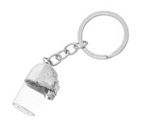 ASAKKURA Memorial Keyring Remembrance Keepsake Keyring Portable Gothic Artistic Silver Skull Shape Glass Zinc Alloy Gift for Human Ashes and Cat Hair Remembrance