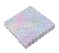 ASAKKURA Mermaid Party Napkins 50 Sheets with Good Absorbent Ability Reusable Bamboo Paper Towels Colorful Reusable Bamboo Paper Towels for Shop and Banquet Table Setting Supplies