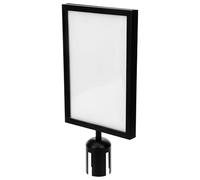 ASAKKURA Metal Stanchion Sign Holder Retractable Belt Frame Vertical Poster Display with Protective Cover for Crowd Control Queue Management in Airports and Commercial Spaces