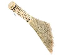 ASAKKURA Mini Corn Straw Broom Handheld Dust Brush for Bedroom and Sofa Cleaning Ergonomic Small Woven Broom for Carpet Furniture Window Blinds and Desktop Dust Removal