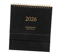 ASAKKURA Mini Desktop Flip Calendar with Thick Paper Compact Month Yearly Planner for Desk Bedside and Wall Hanging Space Saving Black Standing Pad for Memo Writing and Event Planning