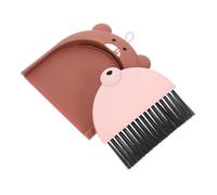 ASAKKURA Mini Dustpan and Brush Set with Cute Bear Shape, Lightweight Plastic Desktop Sweep Broom for Household Use, Ergonomic Design for Tabletop and Keyboard Cleaning