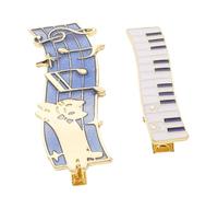 ASAKKURA Music Note Hair Clips Cat Barrettes Metal, 2pcs Women's Hair Styling Pins with Piano Key Elements for Daily Wear and Festive Events