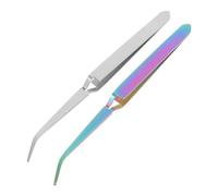 ASAKKURA Nail Shaping Tweezers Stainless Steel 2pcs for Gel Nail Tips c Curve Pinchers Suitable for Home and Salon