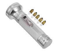 ASAKKURA Old-fashioned Metal Flashlight Torch with 5 Tiny Bulbs, Nostalgic 80's Style Handheld Spotlight for Vintage Photography and Educational Use, Portable Retro Light Prop