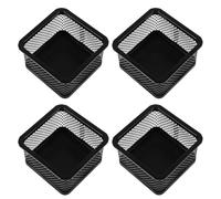 ASAKKURA paper clip storage paperclip organizer 4pcs Black Iron Square Mesh Desk Organisers for Office Supplies and Study Area Accessories