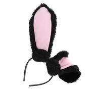 ASAKKURA Plush Rabbit Ears Headband Adult Bunny Ears Headwear Black for Easter Party Favor