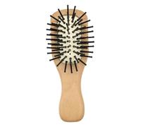 ASAKKURA Portable Wooden Detangling Hair Brush for Travel Mini Soft Bristle Scalp Massager Comb for Adults Compact Small Hairbrush Suitable for Curly Wavy and Straight Hair at Home the Go