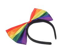ASAKKURA Rainbow Bow Headband Striped Design Pride Hair Accessories for Women and Men, Colorful Rainbow Pride Headbands for Lgbt Events and Daily Wear