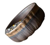 ASAKKURA Retro Carved Pottery Teacup Set, Chinese-Style 3D Lotus Seedpod Design, Handmade Ceramic Tea Brewing Bowl for Kung Fu Tea Ceremony and Home Use