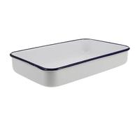 ASAKKURA Retro Enamel Rectangular Roasting Pan Vintage Design Nonstick Bakeware for Oven Cooking Versatile Baking Tray for Lasagna Casserole and More