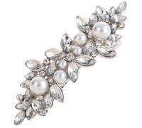 ASAKKURA Rhinestone Barrettes for Women Bridal Hair Clips 2.36x0.83x0.59 in Stable and Sturdy Structure Hold Hair Firmly Elegant Charming for Birthday Party Daily Life